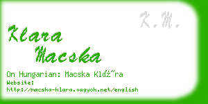 klara macska business card